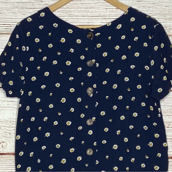 Madewell Button-Back Easy Dress in Daisy Dots in Navy Sz XXS - Picture 15 of 16